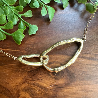 Asymmetrical Open Link Necklace: Brass