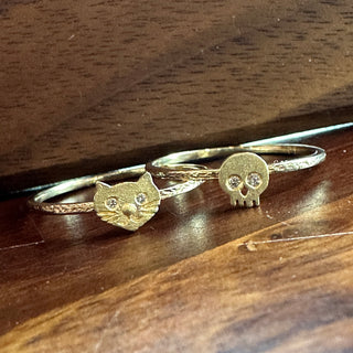 Gold & Diamond Kitty Ring