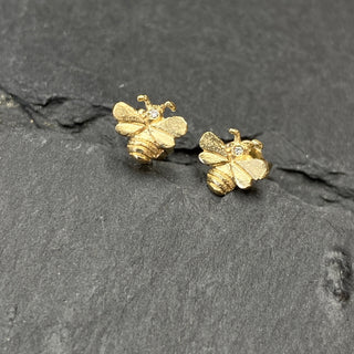 Gold Bee Post Earring