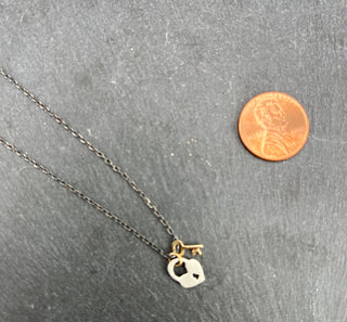 Tiny Heart Lock with Key Necklace