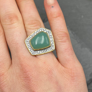 Chrysophase and Diamond Cocktail Ring