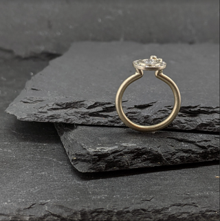 Satellite Ring - White gold modern halo engagement ring