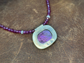 Beaded Purple Labradorite Orbit Necklace