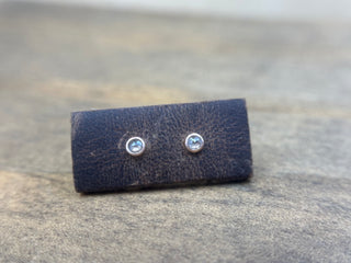 Tiny Salt & Pepper Bezel studs