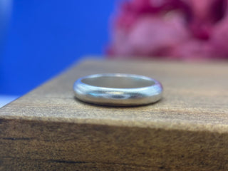 Simple Silver Half-Round Bands