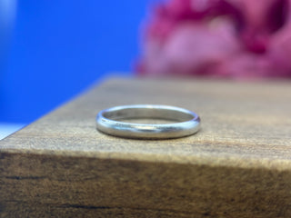 Simple Silver Half-Round Bands