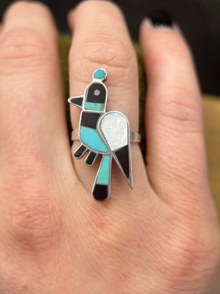 Vintage Inlay Quail Ring