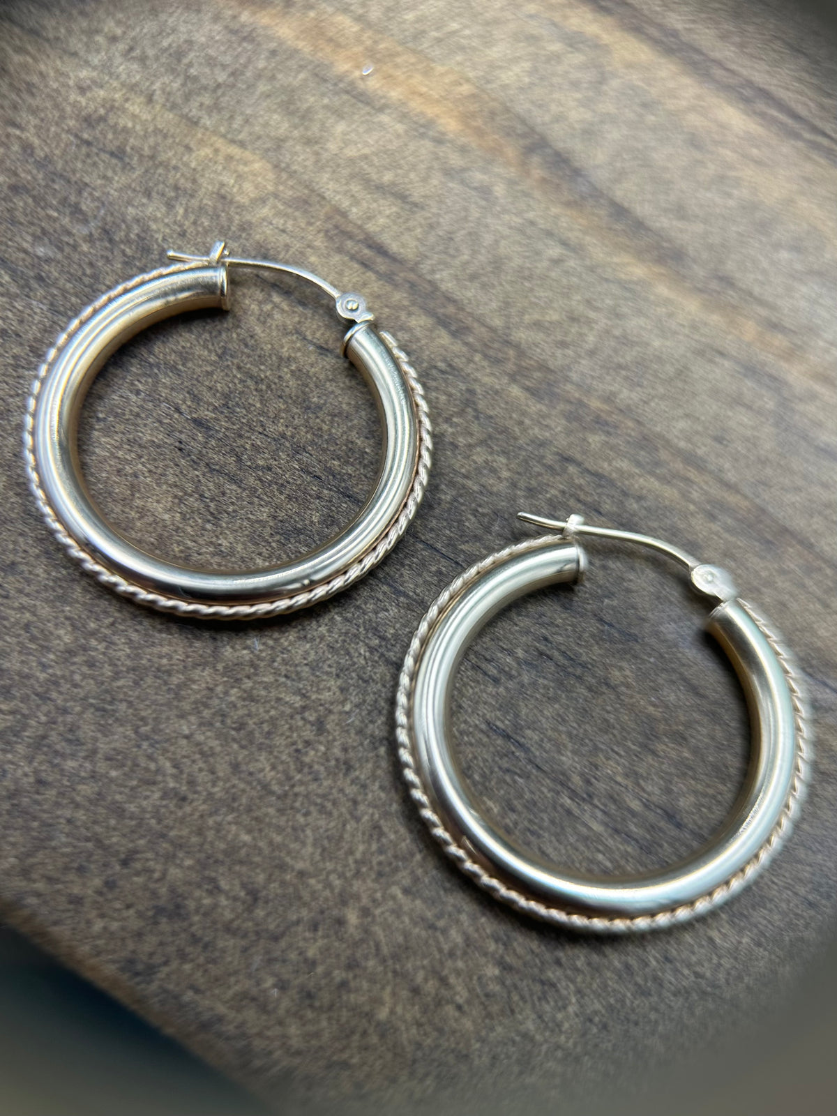 Yellow Gold Rope Hoops