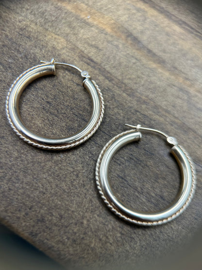 Yellow Gold Rope Hoops