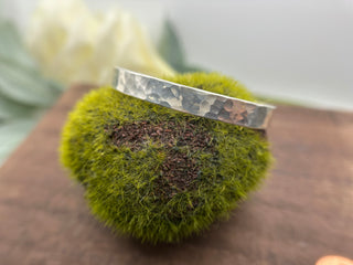 Wide Ball Peen Hammered Cuff