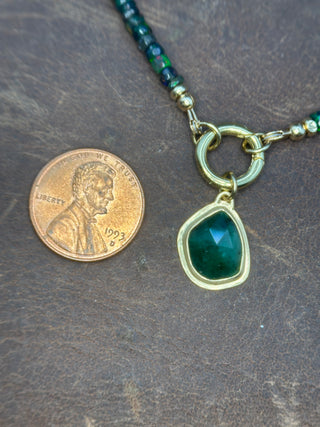 Benthic Talisman- Emerald and Black Opal Convertible Necklace