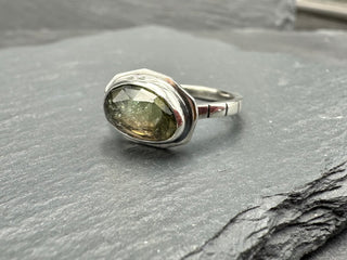 Rose Cut Green Tourmaline Ring