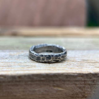 Organic Textured Silver Rings- Medium Width