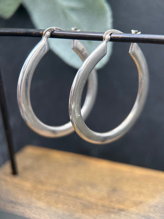 Sterling Horseshoe Hoops