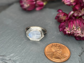 Rose Cut Moonstone Double Edge Ring