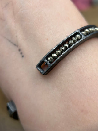 Oxidized Silver and Pyrite Cuff