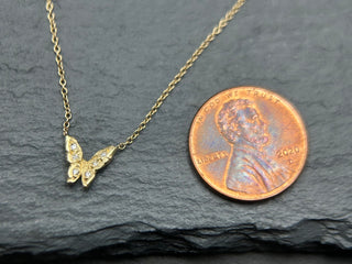 Pave Diamond Butterfly Necklace