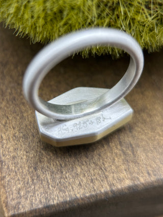 Geometric Gray Quartz Ring