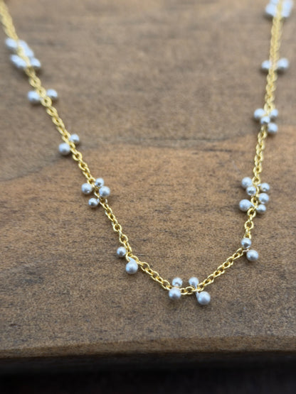Partially Scattered Caviar Necklace - GF