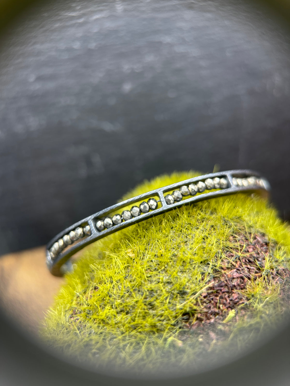 Oxidized Silver and Pyrite Cuff