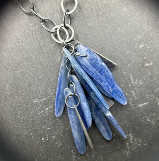 Kyanite Carved Cluster Necklace