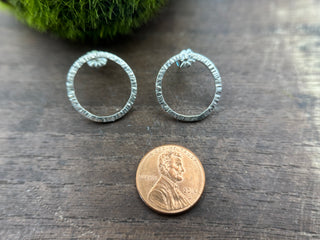 Hammered Hoop Studs