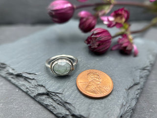 Moss Agate Edge Ring