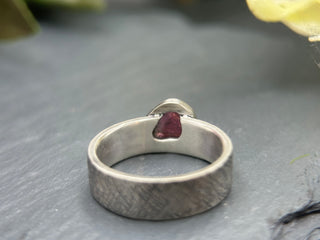 Textured Watermelon Tourmaline Wide Band