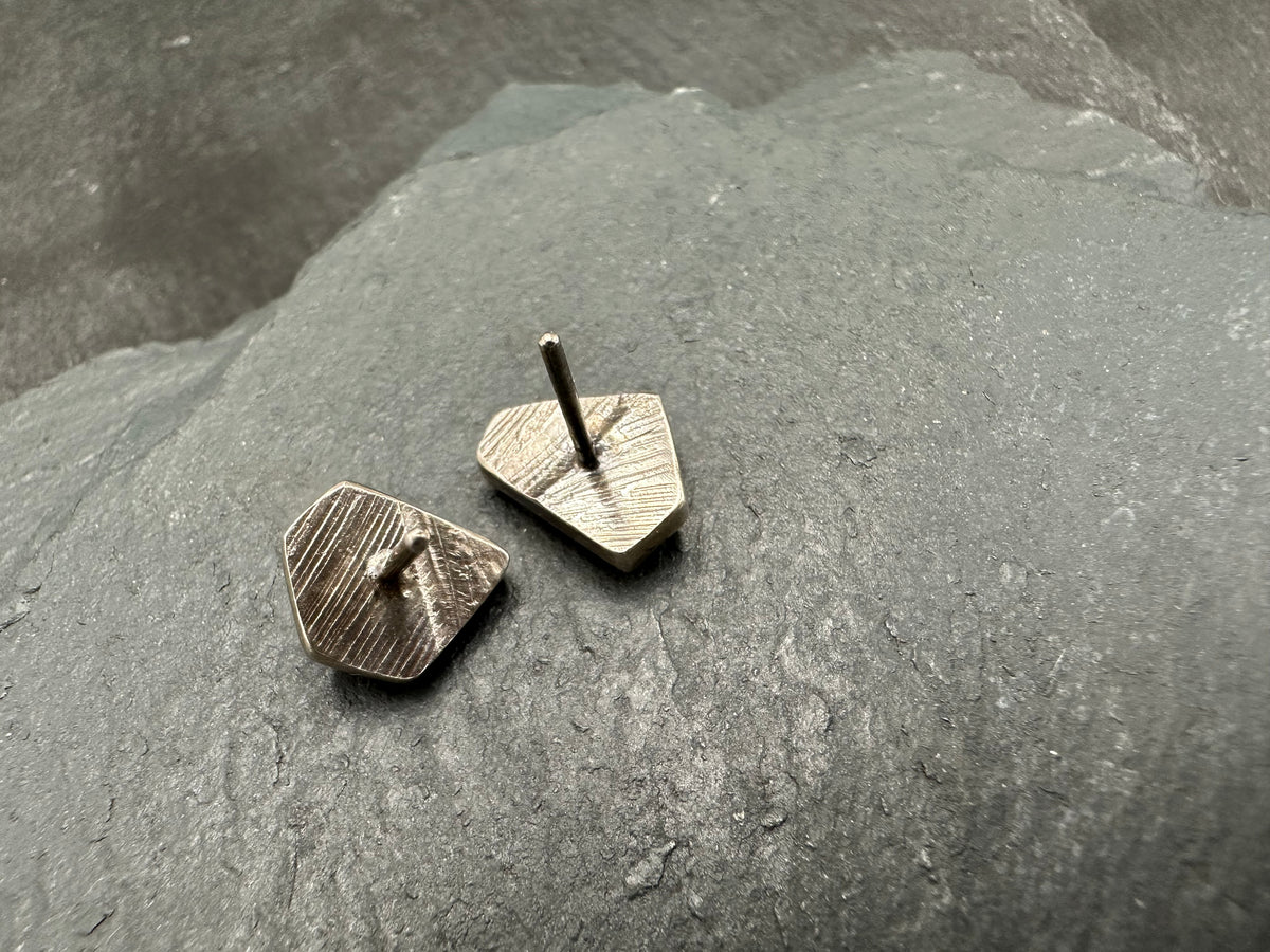 Asymmetrical Garnet Studs