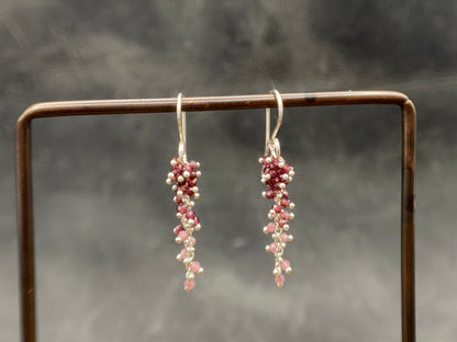 Wisteria Earrings Garnet & Pink Tourmaline- SS