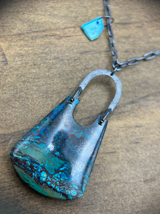 Chrysocolla Bridle Bit Pendant