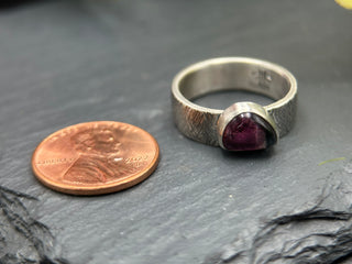 Textured Watermelon Tourmaline Wide Band