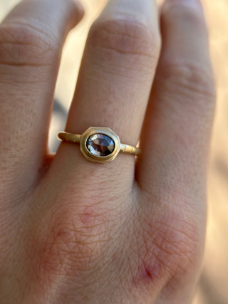 Gold Salt & Pepper Diamond Edge Ring