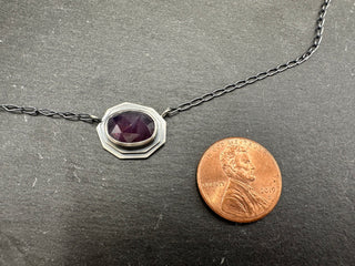 Purple Sapphire Geo Necklace