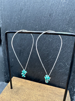 Turquoise Tear Hoops - S - SS