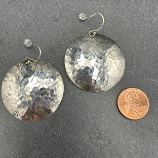 Large Hammered Disk Earrings