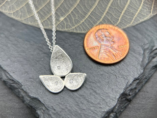 Silver & Diamond Pear Cluster Necklace