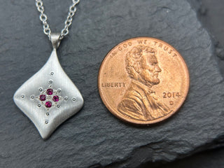 Silver Night Pendant in Ruby