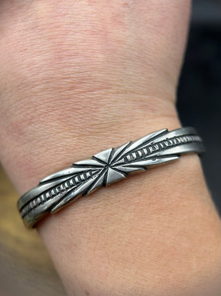 Carved Silver Cuff