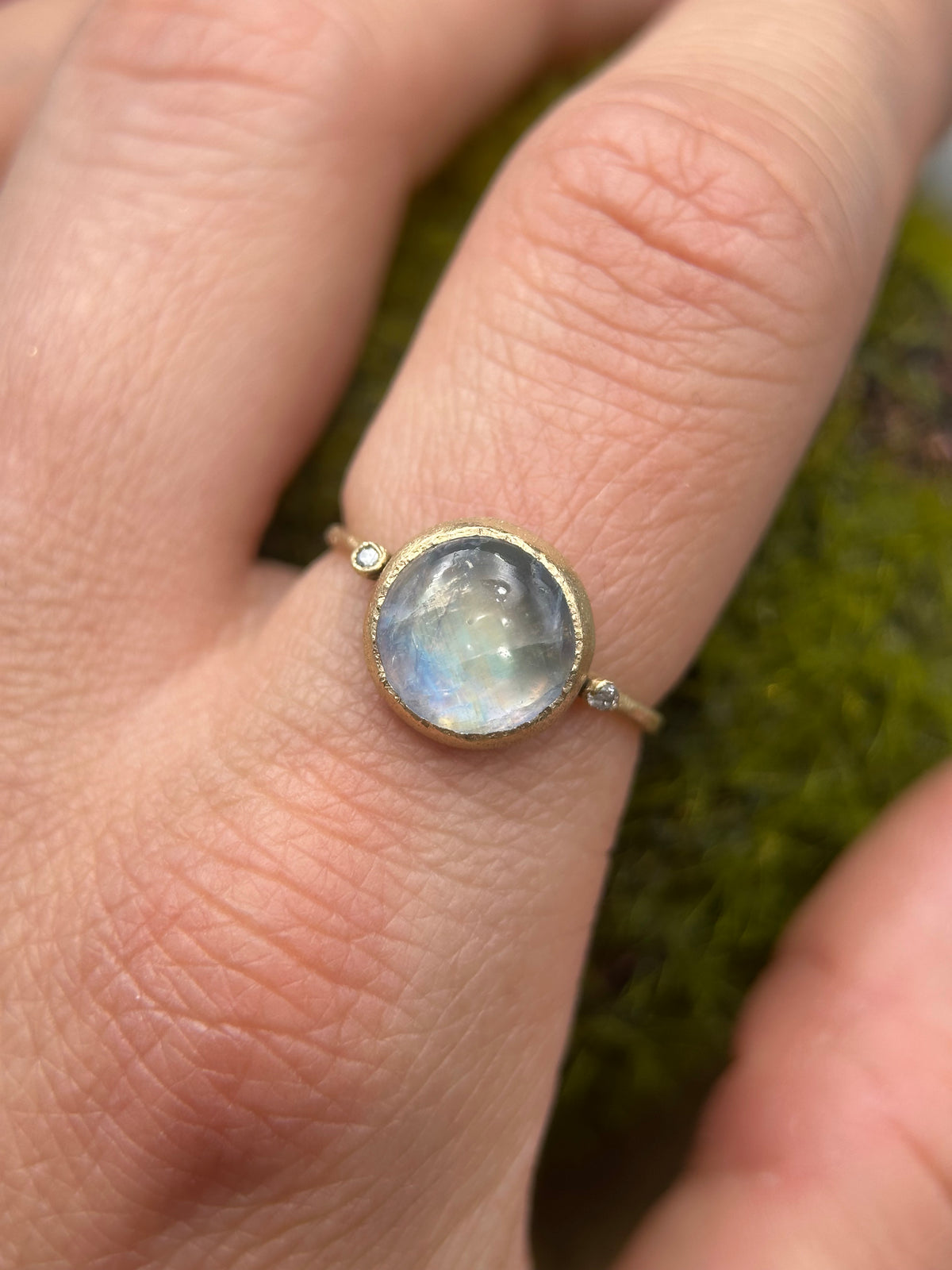 Full Moon Moonstone Ring