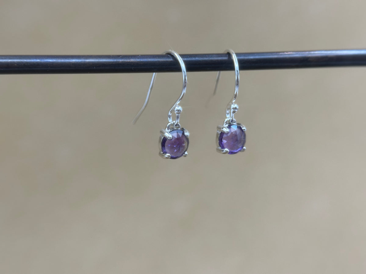 Rose-cut Amethyst Dangles