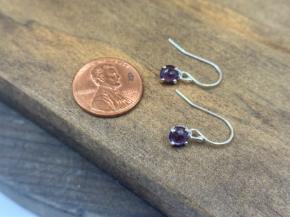 Rose-cut Amethyst Dangles