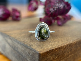 Green Tourmaline Edge Ring