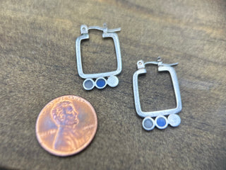 Mini Silver Rectangle Hoops