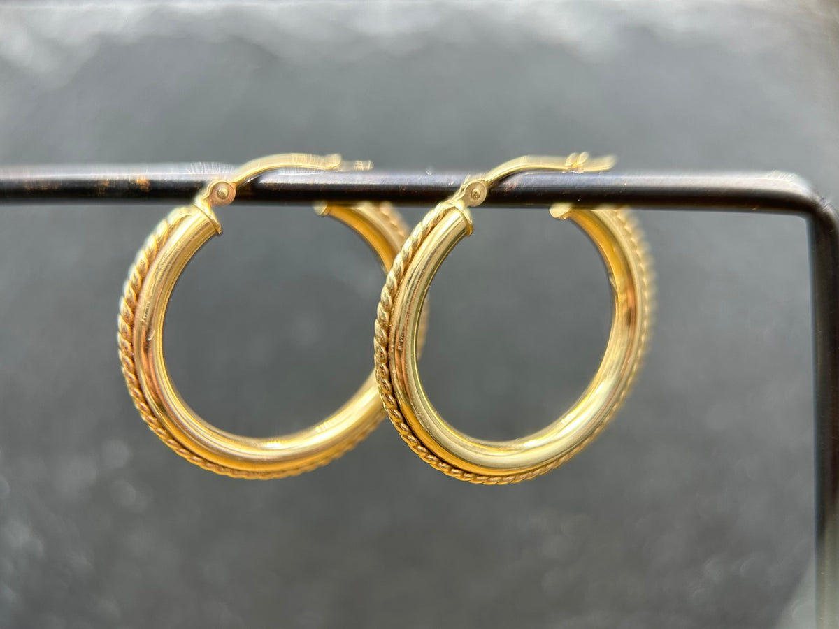 Yellow Gold Rope Hoops