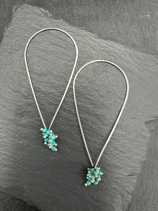 Turquoise Tear Hoops - S - SS