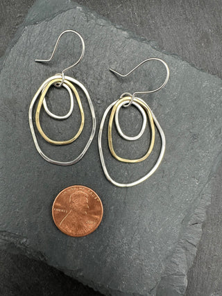 Mini Hammered Trio Earrings