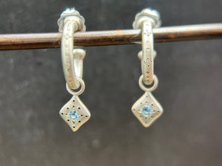 Silver Nights Charm Hoops
