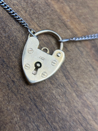 Vintage Padlock Heart Pendant