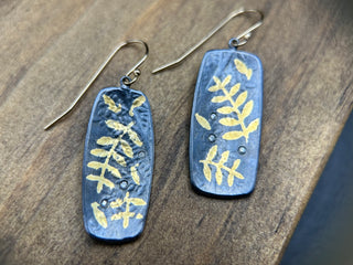 Silver & Gold Keum Boo Dangle Earring